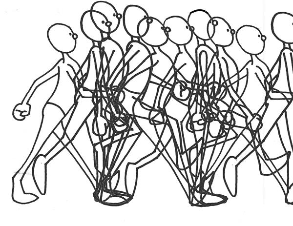 An image of a walking man animation An image of a walking man animation